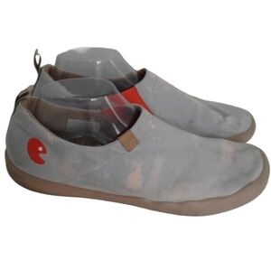 UIN Men’s Slip-On Travel Shoes Gray Canvas Comfort Size 9.5 EU 43